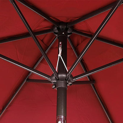 Blissun 9' Outdoor Patio Umbrella, Outdoor Table Umbrella, Yard Umbrella, Market Umbrella with 8 Sturdy Ribs, Push Button Tilt and Crank