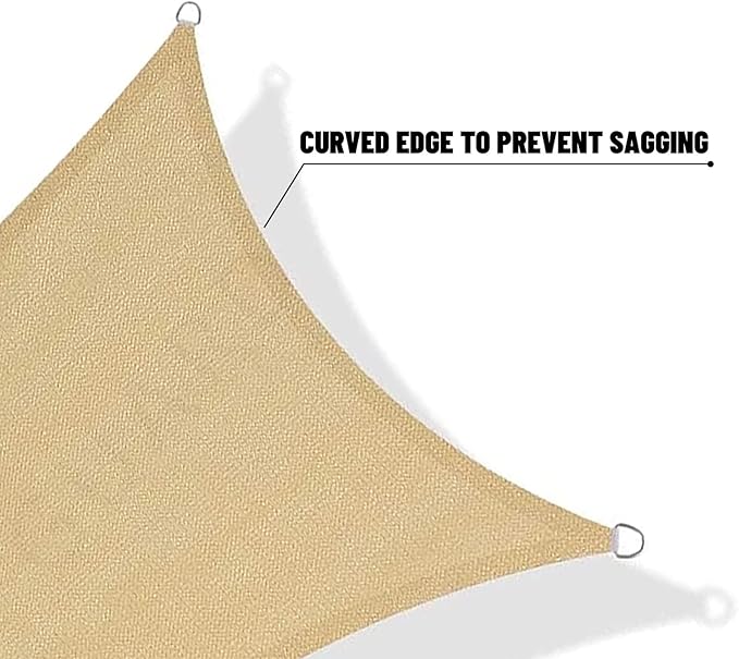 SUNNY GUARD Sun Shade Sail 16' X 16' Rectangle Sand UV Block Sunshade for Backyard Yard Deck Patio Garden Outdoor Activities and Facility(We Make Custom Size)