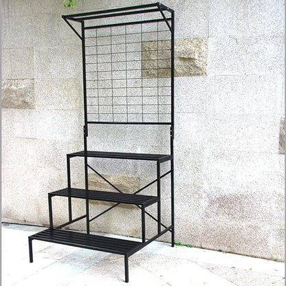 Zhongma 3 Tier Large Heavy Duty Plant Stand with Hanging Plant pot shelf, 35.43 x 33.27 x 78.74, Tall multi layer Plant Holder for Home, Garden, Each Tier: 35.43 L x 10.5W, Easy to Hold Large Plant