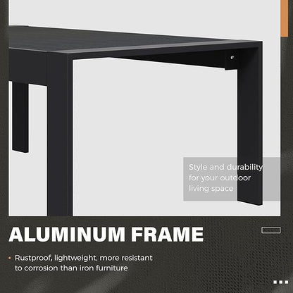 Solaste Aluminum Outdoor Coffee Table, All-Weather Rectangle Metal Patio Coffee Table Furniture for Balcony, Garden, Indoor or Outdoor Use, Black