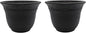 The HC Companies Sierra Round Self-Watering Pot - Lightweight Plastic Planter for Herbs & More - Durable Plant Pots for Indoor Plants & Outdoor Plants (16” Black Onyx, Pack of 2)