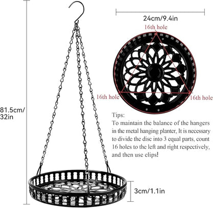 Plant Hanger Indoor Outdoor 3 Pack, Hanging Planter for Indoor Outdoor Plants, Hanging Plant Holder Shelf, Hanging Basket, Decorative Metal Plant Holder