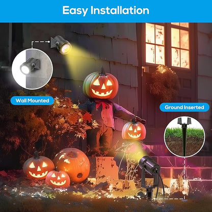 ZYAN Low Voltage Landscape Lights LED Landscape Lighting with Sensor, IP65 Waterproof Outdoor Spotlights for Yard Garden, Plant Tree Spoltights Dimmable with Timer, Auto ON/Off (2 Pack)