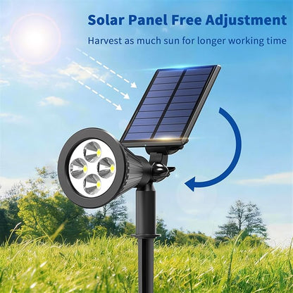 Solar Lights Outdoor Waterproof IP65,3000K Super Bright LED,2 Lighting Modes, Solar Powered Yard Garden Solar Spot Lights for Flag Landscape Auto On/Off-1 Pack