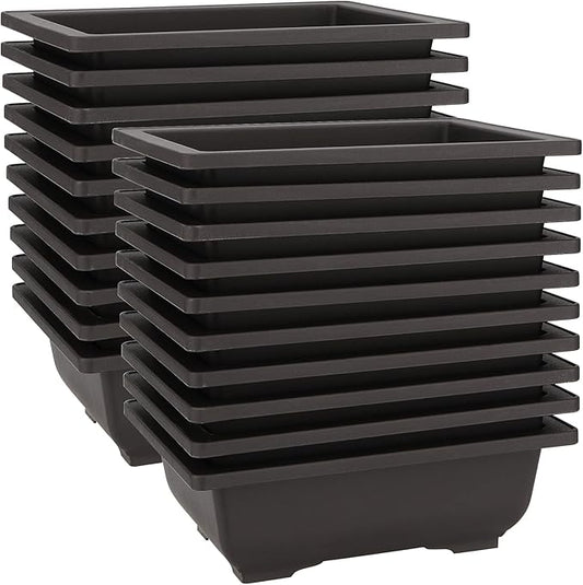 MANCHAP 20 PCS 8.9 Inch Plastic Bonsai Training Pots, Rectangular Bonsai Tree Planter Pot for Garden, Yard, Office, Home Decorative