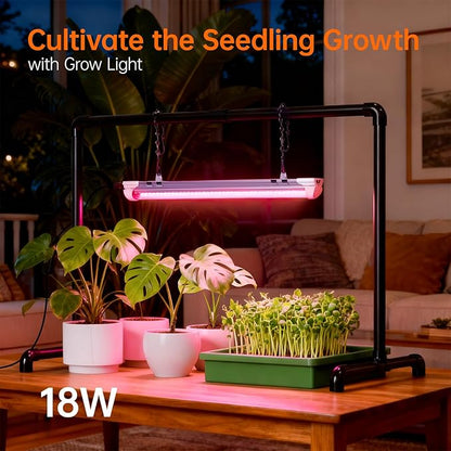 Bstrip Grow Light Stand, 1.3ft 18W Grow Light for Indoor Growing, Full Spectrum LED Plant Light for Seed Starting, Height Adjustable, 27.0" L x 13.0" W x 19.1" H