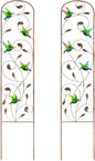 SUNNYPARK Set of 2 Hummingbird Metal Garden Trellis for Climbing Plants, Decorative Vegetables Flowers Vine Trellis for Outdoor Patio 60'' H x 11'' W