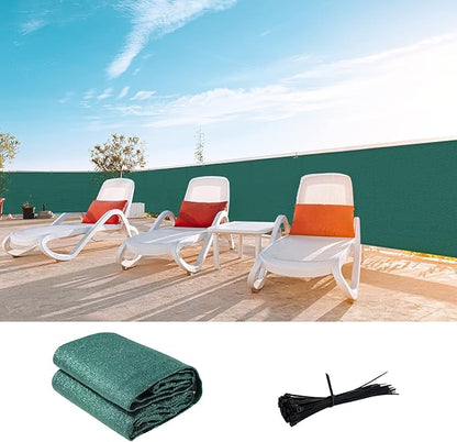 LOVE STORY Custom Size 3'x9' Dark Green Balcony Privacy Screen,UV Block Privacy Fence Screen,90% Shield for Outdoor Pool Garden Apartment Railing
