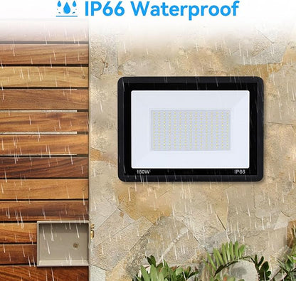 2Pack-250W LED Flood Light Outdoor,27500lm LED Work Light with 6FT US Plug,IP66 Waterproof Exterior Security Lights,6000K Daylight White Outside Floodlights Slim design for Playground Yard Stadium