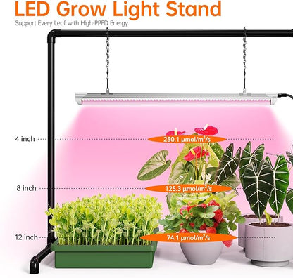 Bstrip Grow Light Stand, 2ft 24W Grow Light for Indoor Growing, Full Spectrum LED Plant Light for Seed Starting, Height Adjustable, Large 29.5" L x 18.3" W x 26.0" H