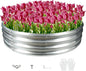Durable Round Galvanized Steel Raised Garden Bed for Planting,Round Galvanized Steel Fire Ring/Fir Pit for Outdoor- 4×4×1FT,0.8MM Thick Black (47 ins Diameter x 12 ins high, Silver)