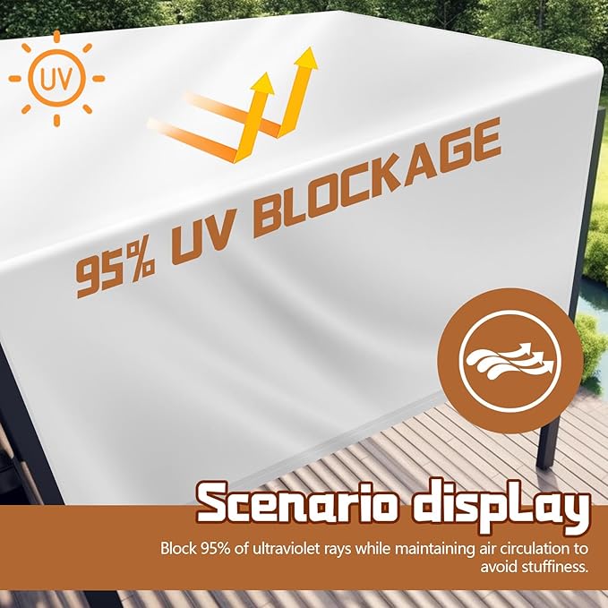 Universal Pergola Replacement Canopy Outdoor Canopy Shade Cover Waterproof Shade Top Cover for Outdoor Patio Porch Backyard(10 x 10 ft,Beige)