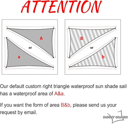 SUNNY GUARD Waterproof Sun Shade Sail 8'x15'x17' White Right Triangle UV Block Sunshade for Backyard Yard Deck Patio Garden Outdoor Activities and Facility(Customized)