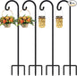 FEED GARDEN 48 Inch Small Shepherd Hooks for Outdoor, Garden Hook for Lanterns, Sheperd Hooks for Hanging Plants, Bird Feeders, Solar Lights, Mason Jars, Weddings Decor, 4 Pack