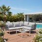 East Oak 5-Piece Outdoor Sectional Sofa, Modular Outdoor Furniture with Waterproof Thick Cushions, Modern Patio Sofa Deep Seating for Outdoor Garden Porch Blackyard, Misty Grey