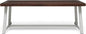 Outdoor Eight Seater Iron Dining Table, Dark Brown and White Finish