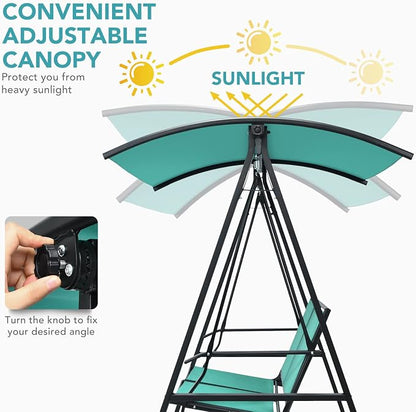 Tangkula 2-Person Patio Swing, Weather Resistant Porch Swing - Image 4