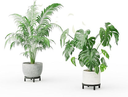 Zhongma 2 Pack 8.7" Fully Assembled Sturdy Potted Plant Stand Flower Pot Holder Heavy Duty Construction, Low Plant Stand for Home Indoor and Outdoor, Sturdy plant riser and saucer without Installation Required