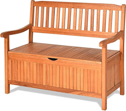 Storage Bench with Eucalyptus Frame, Removable Liner, Natural Finish