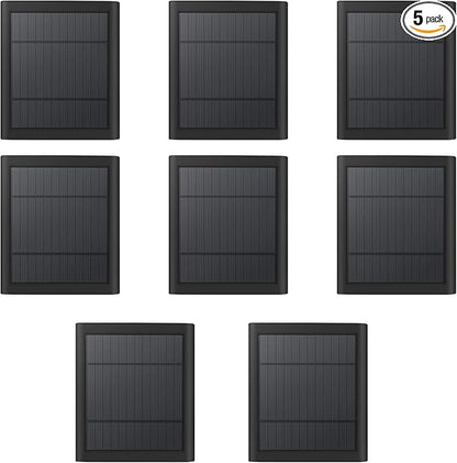 USB-C to Ring Barrel Plug 8Pack 4W Solar Charger for Ringing Spotlight & Stick Up Outdoor Cam, Black, High Efficiency, 10FT/3M Long Cable with IP65 dustproof and Waterproof
