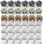 36 Pockets Living Wall Planter Indoor, Self Watering Wall Hanging Planters for Outdoor Plants Stackable, Cascading Vertical Planter Garden (36 planters White)