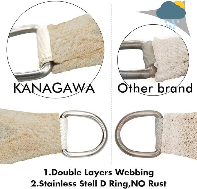 KANAGAWA 20'X20' Cream Custom Size Sun Shade Sail Square UV Block Canopy Cover for Patio Backyard Lawn Garden Outdoor (Customized Available)