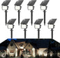 VOLISUN Solar Spotlight Outdoor, IP67 Waterproof Solar Landscape Spot Lights，Uplights for Yard Garden Pathway - 8 Pack (Cool White) 27 LED 3 Lighting Modes
