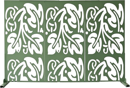 Oakland Living 6 ft. X 4 ft. Green Freestanding Metal Privacy Screen Room Divider