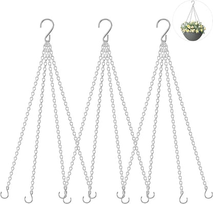 garini 3 Pack, 23 Inch Hanging Baskets Chain, Hanging Chains with Hooks Flower Pot Chain Replacement Plant Hangers for Planters, Bird Feeders and Lanterns(Silver)…