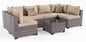 Kullavik 7 Pieces Outdoor Patio Furniture Set PE Wicker Rattan Sectional Sofa Patio Conversation Sets,Sand