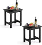 LUE BONA Outdoor Side Table Set of 2, HDPS Small Outdoor Table, Adirondack Side Table, Outside End Table for Patio, Porch, Deck, Pool, Weather Resistant/Easy Maintenance/Indoor or Outside Use, Black
