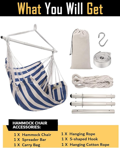 ADVOKAIR Hammock Chair Swing, Heavy-Duty Hanging Rope Swing Seat Supports 500 - Image 7