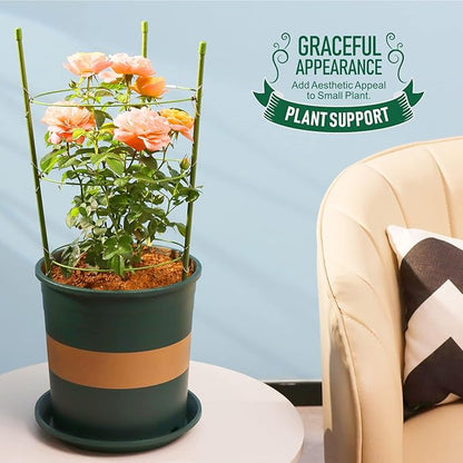 LEOBRO Tomato Cage, 2 PCS Small Plant Support Cage Rust Resistant Garden Ring Stake Plant Support for Tomato, Trellis, Climbing Plant, Flower, Plant Cages for Small Plants,17.7" H