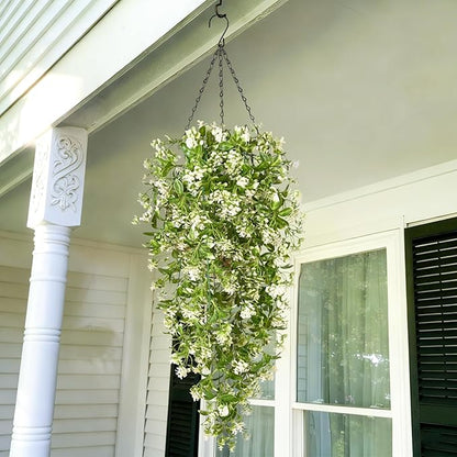 Waipfaru 4pcs Fake Hanging Plants, Artificial Hanging Flowers Faux Ivy Pothos Vines Greenery for Wall Home Bedroom Living Room Aesthetic Kitchen Office Aesthetic Kitchen Indoor Outdoor Decor