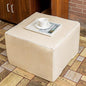 Outdoor Ottoman 20x20x14 Inches Outdoor Square Ottomans for Patio Modern Lightweight Foam Stuffed Pouf Outdoor Footstool Footrest (Linen)