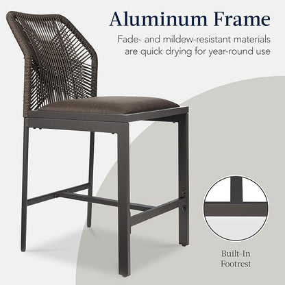 Best Choice Products Indoor Outdoor Counter Height Bar Stools Set of 2 - Image 6