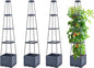 GENMOUS Raised Garden Bed with Tomato Planter Box Trellis, 56'' Tomato Cages for Garden, Tomato Planter Cage for Patio for Climbing Plants Vegetable Vine Flowers Outdoor & Indoor, 4 Pack