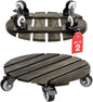 Idzo 2pack Wood Plant Caddy With Wheels Heavy Duty, 264 Lbs Capacity, 12 Inch Acacia Hardwood Plant Dolly, Plant Stand with 360° Lockable Wheels for Plant Pots, Heavy Objects Hauling - Black