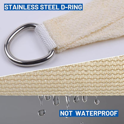 SUNLAX Sun Shade Sail 6' x 20' Butter Cream Rectangle Canopy Sail Shade Cover UV Block Permeable Sunshade Outdoor for Patio Backyard Deck Pergola (We Make Custom Size)