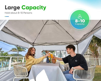 Quictent Privacy 8x8 Pop up Canopy Tent with Sidewalls and Roll-up Ventilated Windows, One Person Easy Setup, Outdoor Commercial Gazebo Shelter Enclosed Waterproof, Bonus 4 Sandbags