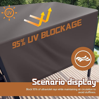 Universal Pergola Replacement Canopy Outdoor Canopy Shade Cover Waterproof Shade Top Cover for Outdoor Patio Porch Backyard(14 x 10 ft,Coffee)