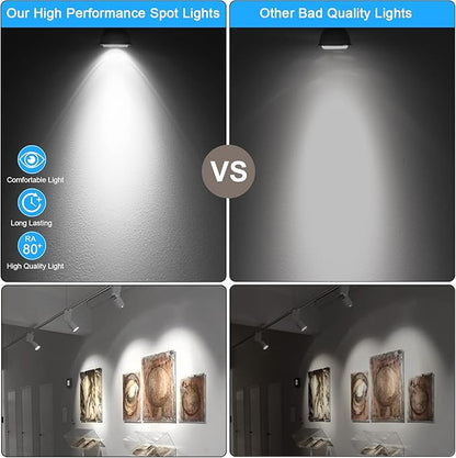 Mlambert 12 Pack MR16 LED Bulbs 50W Halogen Equivalent,6000K Cool Whitee,5W GU5.3 MR16 12V Spotlight Bulb,Non-Dimmable,45° Beam Angle for Landscape, Recessed