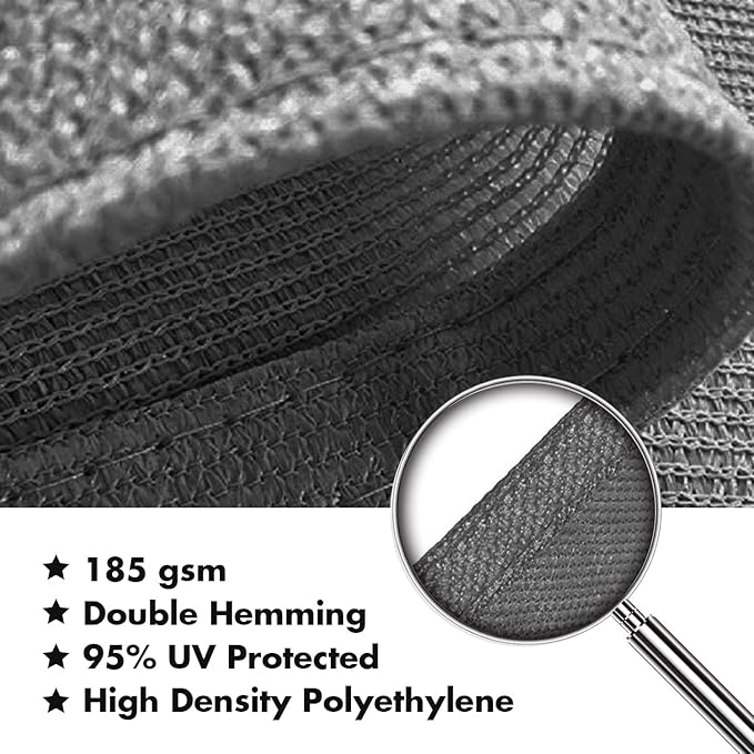 KANAGAWA 14'X22' Dark Gray Custom Size Sun Shade Sail Rectangle UV Block Canopy Cover for Patio Backyard Lawn Garden Outdoor (Customized Available)