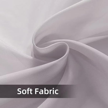 SpaceDresser Waterproof Outdoor Sheer Curtains for Patio - 4 Panels Rod Pocket Indoor Voile Sheer Curtain for Living Room,52W x 96L inch, Silver Grey