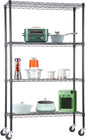 BestOffice | 4-Tier Wire Storage Shelves with Wheels | 36x14x62 | Black | Adjustable Racks | Heavy-Duty Metal Shelf, Holds Upto 500 lbs | No-Tool Assembly | Ideal for Home & Garage Shelving