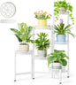 6 Tier Metal Plant Stand, 6 Potted Multiple Flower Pot Holder Shelf, Indoor&Outdoor Folding Planter Display Shelves for Patio Garden, Living Room, Corner Balcony, Bedroom - WhiteWave