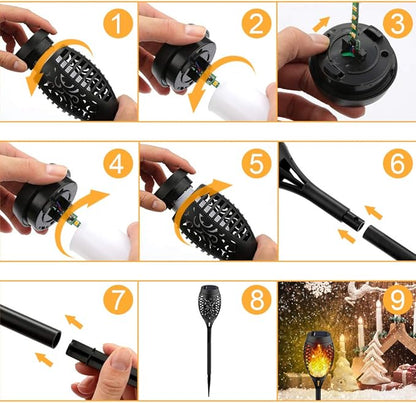 Kurifier 12Pack Flickering Flame Solar Torch Lights for Garden Decor, Waterproof Solar Lights Outdoor Decorative, Garden Outdoor Decorations for Yard Porch Lawn Patio Outside Decor-Luces Solares