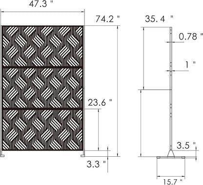 Kozyard Metal Privacy Screen 74" H x 47.2" W Decorative Outdoor Divider - Image 7