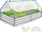 Quictent Raised Garden Bed with Cover Outdoor Galvanized Metal Planter Box Kit, w/ 2 Large Screen Windows Mini Greenhouse 20pcs T Tags 1 Pair of Gloves Included for Growing Vegetables 6x3x1ft (Clear)