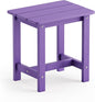 LUE BONA Outdoor Side Table, HDPS Small Outdoor Adirondack Side Tables, Outside End Table for Patio, Porch, Deck, Pool, Weather Resistant/Easy Maintenance,Purple